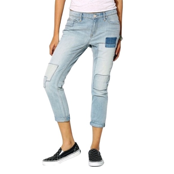 BDG Slim Boyfriend Patchwork Denim Ankle Length Jeans Sz 26 - Picture 2 of 12